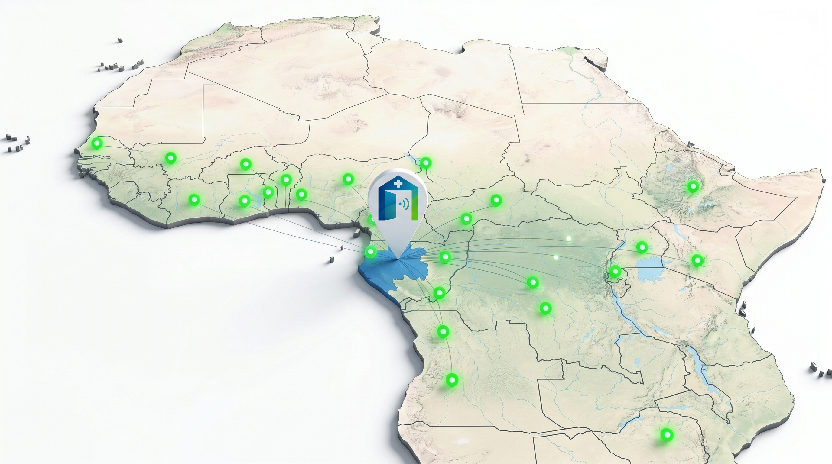 Carte des prochains territoires de déploiement MedAfrica International